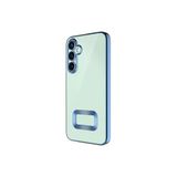 m.tk moveteck Samsung Galaxy A17 5G ile Uyumlu Kılıf, Kamera Lens Tam Korumalı, Metalik Parlak Renkli Şeffaf Silikon Kapak, Mavi