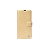 M.TK moveteck Samsung Galaxy A25 Kılıf 360 Tam Kaplar Deri Dokulu Kapaklı Cüzdan Standlı Kartvizitli Kartlık Kapak, Gold, Tek Ebat, delüx-a25-gold