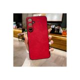 M.TK moveteck Samsung Galaxy A25 Kılıf Kamera Korumalı Leather Deri Görünümlü Yumuşak Renkli Lansman Silikon Kapak, Kırmızı, Tek Ebat, aras-a25-red
