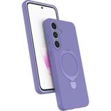 M.TK Moveteck Samsung Galaxy A25 Kılıf Magsafe Halkalı Extra Standlı Içi Kadife Yumuşak Renkli Silikon Samara Kapak - Lila