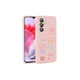 M.TK moveteck Samsung Galaxy M34 Kılıf Kamera Korumalı Karakterli Emoji Ayıcık Desenli Figürlü Kabartmalı Parlak, Pembe, Tek Ebat, toys-m34-pembe123