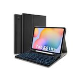 m.tk moveteck Samsung Galaxy P610 S6 Lite 10.4 inç Tablet Klavyeli Kılıf Bluetooth Kalem Bölmeli Stand Manyetik