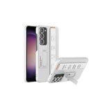 m.tk moveteck Samsung Galaxy S23 ile Uyumlu Kılıf, Kamera Korumalı, El Bileziği Kemer, Mat Karbon, L Stand, Gümüş