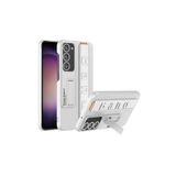m.tk moveteck Samsung Galaxy S23 Plus ile Uyumlu Kılıf, Kamera Korumalı, El Bileziği Kemer, Mat Karbon, L Stand, Beyaz