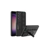 m.tk moveteck Samsung Galaxy S23 Plus ile Uyumlu Kılıf, Kamera Korumalı, El Bileziği Kemer, Mat Karbon, L Stand, Siyah