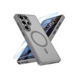 m.tk moveteck Samsung Galaxy S23 Ultra ile Uyumlu Kılıf, Mat Magsafe Şarj Özellikli, Yumuşak Kenarlı, Ekran Koruyucu Cam Set, Gri