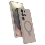 m.tk moveteck Samsung Galaxy S24 Ultra ile Uyumlu Kılıf, Magsafe Halkalı, Extra Standlı, İçi Kadife Yumuşak Silikon, Çöl Rengi