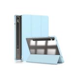 M.TK moveteck Samsung Galaxy S9 11 inç Sm-X710 Tablet Kılıfı Akıllı Smart Uyku Modlu Katlanabilir Standlı Kılıf, Mavi, Tek Ebat, smart-S9-11inç-mavi123