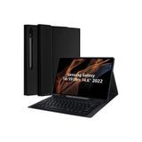 M.TK moveteck Samsung Galaxy S9 Ultra 14.6 inç SM-X910 Klavyeli Tablet Kılıfı Kalem Bölmeli Bluetooth Kılıf Q, siyah, Tek Ebat, S9ULTRAKEYBOARDSİYAH