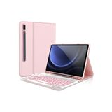 M.TK moveteck Samsung Galaxy S9 Ultra 14.6 inç Uyumlu SM-X910 Klavyeli Tablet Kılıfı Kalem Bölmeli Bluetooth Kılıf, pembe, Tek Ebat, keyboard-s9ultra-pembe