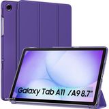 M.TK Moveteck Samsung Galaxy Tab A11/A9 8.7 inç Tablet Kılıfı Akıllı Smart Katlanabilir Renkli Kapak SM-X110 SM-X130 - Mor
