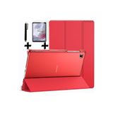 M.TK moveteck Samsung Galaxy Tab A7 Lite 8.7 Inç Sm-t220 Tablet Kılıfı Akıllı Smart Uyku Modlu + Ekran Camı +Kalem, Kırmızı, Tek Ebat, t220-smart-set-red