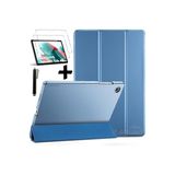 M.TK moveteck Samsung Galaxy Tab A8 10.5 inç Sm-X200 Tablet Kılıfı Akıllı Smart Uyku Modlu + Ekran Camı +Kalem Set, Mavi, Tek Ebat, x200-smart-set-mavi