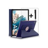 M.TK moveteck Samsung Galaxy Tab A8 10.5 Sm-x200 Kılıf Dönebilen 360 Tablet Kılıfı + Ekran Koruyucu Cam +kalem Set, Lacivert, Tek Ebat, X200-X205-X207-360-laci
