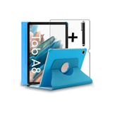 M.TK moveteck Samsung Galaxy Tab A8 10.5 Sm-x200 Kılıf Dönebilen 360 Tablet Kılıfı + Ekran Koruyucu Cam +kalem Set, Turkuaz, Tek Ebat, X200-X205-X207-360-turkuaz
