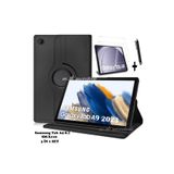 m.tk moveteck Samsung Galaxy Tab A9 8.7 inç/A11 Wi-Fi ile Uyumlu 360° Dönebilen Standlı Kılıf, Ekran Koruyucu Cam ve Kalem, 3'ü 1 Arada Set, Siyah
