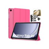 M.TK moveteck Samsung Galaxy Tab A9 Kılıf 8.7 inç Sm-X110 Uyumlu Tablet Kılıfı Akıllı Uyku Modlu + Cam + Kalem Set, Pembe, Tek Ebat, smartSET-a9-8.7inç-pembe