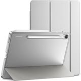 M.TK Moveteck Samsung Galaxy Tab S10 Fe 10.9 Inç Tablet Kılıfı Akıllı Smart Uyku Modlu Katlanabilir Arkası Renkli Standlı Kılıf SM-X520 X526 X528 - Galaxy S10 Fe 10.9 - Açık Gri