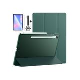 m.tk moveteck Samsung Galaxy Tab S10 FE Plus 13.1 inç ile Uyumlu Kılıf, Akıllı Uyku Modlu, 360 Derece Kapak, Ekran Koruyucu Cam ve Kalem, Koyu Yeşil