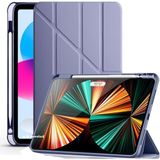 M.TK Moveteck Samsung Galaxy Tab S11 11 Inç 2025 Kılıf Uyku Modlu Kalem Bölmeli Standlı Tri Folding Tablet Kapak SM-X730 - Galaxy Tab S11 11inç - Mor