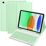 M.TK Moveteck Samsung Galaxy Tab S11 11 Inç 2025 Uyumlu Klavyeli Tablet Kılıfı Kablosuz Bluetooth Akıllı Kalem Bölmeli Tükçe Q - Galaxy Tab S11 2025 - Açık Yeşil