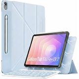 M.TK Moveteck Samsung Galaxy Tab S11 Ultra 14.6 Inç Tablet Kılıf Magic Klavyeli Slim Mıknatıslı Ön Kapak Tutucu Kilit Akıllı Stand Kapak - Tab S10 Fe Plus 13.1'' - Mavi