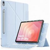 M.TK Moveteck Samsung Galaxy Tab S11 Ultra 14.6 Inç Tablet Kılıf Magic Klavyeli Slim Mıknatıslı Ön Kapak Tutucu Kilit Akıllı Stand Kapak - Tab S11 Ultra 14,6'' - Mavi