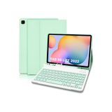 M.TK moveteck Samsung Galaxy Tab S6 Lite Sm-p610 Uyumlu Tablet Bluetooth Renkli Klavyeli Kalem Bölmeli Kılıf, açık yeşil, Tek Ebat, p610wrellesrenkliaçıkyeşil