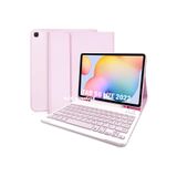 m.tk moveteck Samsung Galaxy Tab S6 Lite Sm-p610 Uyumlu Tablet Bluetooth Renkli Klavyeli Kalem Bölmeli Kılıf