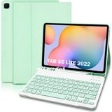 M.tk moveteck Samsung Galaxy Tab S6 Lite SM-P610 Uyumlu Tablet Klavyeli Kılıf Bluetooth Renkli Klavyeli Kalem Bölmeli Wireless Q - Galaxy Tab S6 Lite p610 - Açık Yeşil