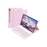 M.TK moveteck Samsung Galaxy Tab S7 Fe S8 Plus 12.4inç Uyumlu Klavyeli Tablet Kılıf Bölmeli Bluetooth Q T970, pembe, Tek Ebat, s7fe-klaveye-pembe
