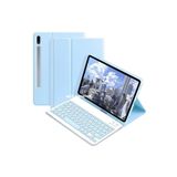M.TK moveteck Samsung Galaxy Tab S7 Fe S8 Plus Uyumlu 12.4inç Klavyeli Kılıfı Kalem Bölmeli Bluetooth Q Kılıf T970, mavi, Tek Ebat, s7fe-klaveye-mavi