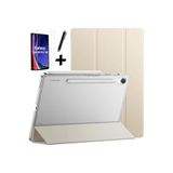 M.TK moveteck Samsung Galaxy Tab S9 FE 10.9 inç Sm-X510 Tablet Kılıfı Akıllı Uyku Modlu Şeffaf Cam + Kalem Set, gold, Tek Ebat, SMARTSET-S9FE-GOLD