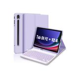 m.tk moveteck Samsung Galaxy Tab S9 Fe Plus 12.4" Uyumlu Klavyeli Kılıf Kalem Bölmeli Bluetooth Özellikli Stand