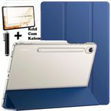 M.TK Moveteck Samsung Galaxy Tab S9 Fe /S10 Fe/ S10 Lite 10.9 Tablet Kılıfı Şeffaf Standlı Kılıf + Ekran Koruyucu Cam + Kalem 3'lü Set SM-X510 SM-X520 - Lacivert - Galaxy Tab S9 Fe/S10 Fe 10.9