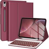 M.TK Moveteck Samsung Galaxy Tab S9/s9 FE/S10 FE/S10 Lite 10.9 Kablosuz Bluetooth Türkçe Q Klavyeli Tablet Kılıfı - Galaxy Tab S9 / S9 Fe/S10 Fe 10.9 - Bordo