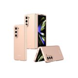 m.tk moveteck Samsung Galaxy Z Fold 5 ile Uyumlu Katlanır Kılıf, Soft Slim, Parmak İzi Bırakmayan, Full Koruyucu Kapak, Rose Gold