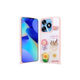 M.TK moveteck Tecno Spark 10c Kılıf Emoji Ayıcık Desenli 3D Kabartmalı Karakterli Figürlü Parlak Coffe Silikon, Pembe, Tek Ebat, cevze-spark10c-pembe