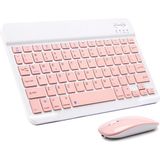 M.tk moveteck Üniversal Tablet Telefon iPad Tüm Cihazlara Uyumlu Kablosuz Taşınabilir Renkli Bluetooth Klavye ve Mause Seti - Açık Pembe