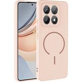 M.TK Moveteck Xiaomi Mi 14T Pro Kılıf Lansman Magsafe Kamera Korumalı Içi Kadife Yumuşak Renkli Silikon Mat His Süet Kapak - Pembe