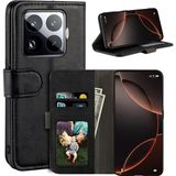 M.TK Moveteck Xiaomi Mi 15T Pro Kılıf 360 Tam Kaplar Deri Dokulu Kapaklı Cüzdan Standlı Kartvizitli Kopçalı Kapak Kartlıklı - Siyah
