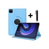 M.TK moveteck Xiaomi Pad 6/6 Pro 11 inç Kılıf Dönebilen 360 Standlı Tablet Kılıfı + Dokunmatik Kalem 2in1 Set, Açık Mavi, Tek Ebat, 360-mipad6-mavi