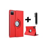 M.TK moveteck Xiaomi Pad 6/6 Pro 11 inç Kılıf Dönebilen 360 Standlı Tablet Kılıfı + Dokunmatik Kalem 2in1 Set, Kırmızı, Tek Ebat, 360-mipad6-red