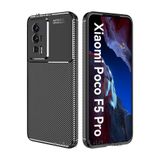 m.tk moveteck Xiaomi Poco F5 Pro ile Uyumlu Kılıf, Karbon Desenli, Kamera Korumalı, Yumuşak Silikon, Siyah