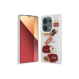 M.TK moveteck Xiaomi Poco M6 Pro 4g Kılıf Emoji Ayıcık Desen Kabartmalı Karakterli Simli Figürlü Coffe Şeker Taşlı, Beyaz, Tek Ebat, cevze-m6pro4g-beyaz