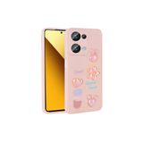M.TK moveteck Xiaomi Poco M6 Pro 4g Kılıf Emoji Ayıcık Desenli Karakterli Figürlü Kabartmalı Kamera Korumalı, Pembe, Tek Ebat, toys-m6pro-pembe