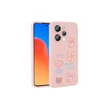 M.TK moveteck Xiaomi Redmi 12 4g Kılıf Kamera Korumalı Karakterli Emoji Ayıcık Desenli Figürlü Kabartmalı Parlak, Pembe, Tek Ebat, toys-redmi12-pembe123