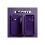 m.tk moveteck Xiaomi Redmi 12C ile Uyumlu Kılıf, Kamera Korumalı, Kadife Süet İç Yüzey, Yumuşak Silikon, Koyu Mor