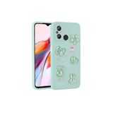 M.TK moveteck Xiaomi Redmi 12c Kılıf Kamera Korumalı Karakterli Emoji Ayıcık Desenli Figürlü Kabartmalı Parlak, Açık Yeşil, Tek Ebat, toys-redmi12cc-yeşil123