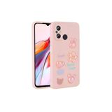 M.TK moveteck Xiaomi Redmi 12c Kılıf Kamera Korumalı Karakterli Emoji Ayıcık Desenli Figürlü Kabartmalı Parlak, Pembe, Tek Ebat, toys-redmi12cc-pembe123